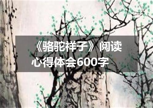 《骆驼祥子》阅读心得体会600字