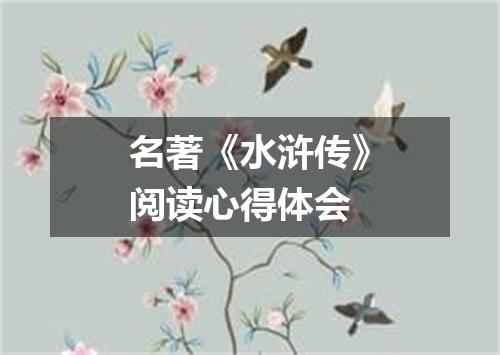 名著《水浒传》阅读心得体会