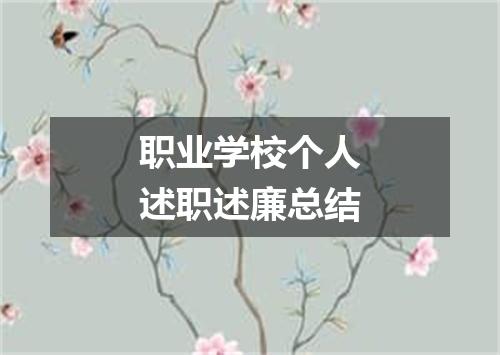 职业学校个人述职述廉总结