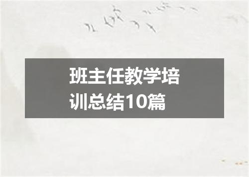 班主任教学培训总结10篇