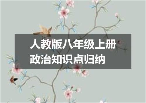 人教版八年级上册政治知识点归纳