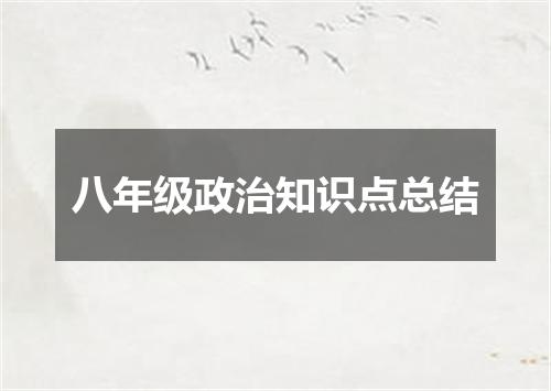 八年级政治知识点总结