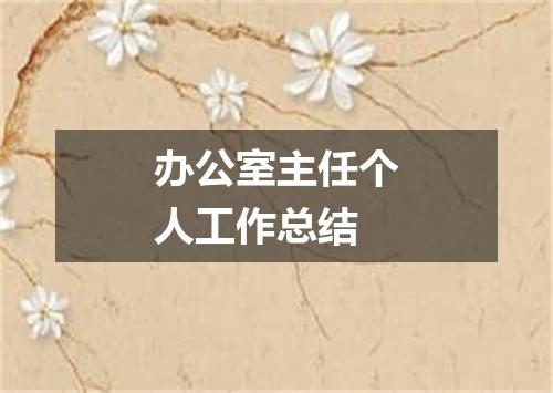 办公室主任个人工作总结