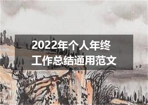 2022年个人年终工作总结通用范文