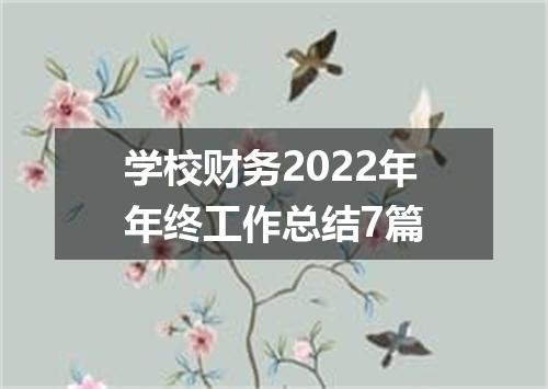 学校财务2022年年终工作总结7篇