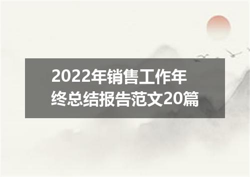 2022年销售工作年终总结报告范文20篇