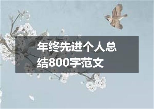 年终先进个人总结800字范文