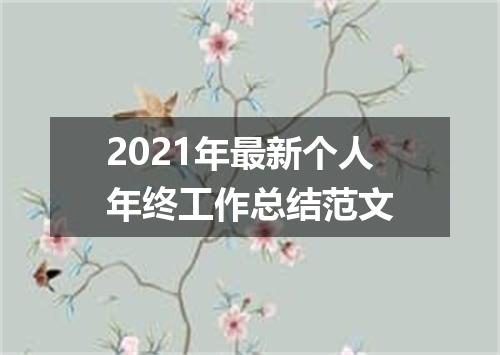 2021年最新个人年终工作总结范文