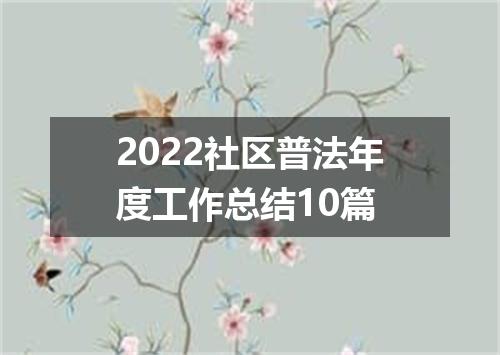 2022社区普法年度工作总结10篇