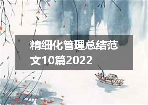 精细化管理总结范文10篇2022