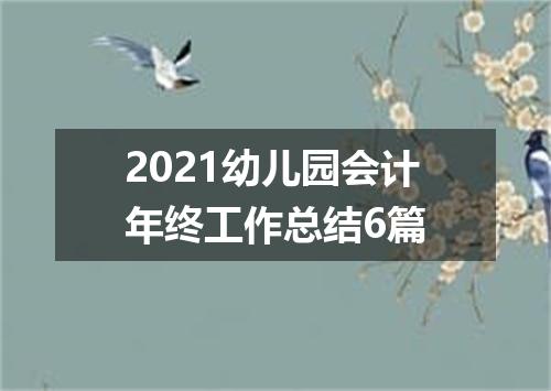 2021幼儿园会计年终工作总结6篇