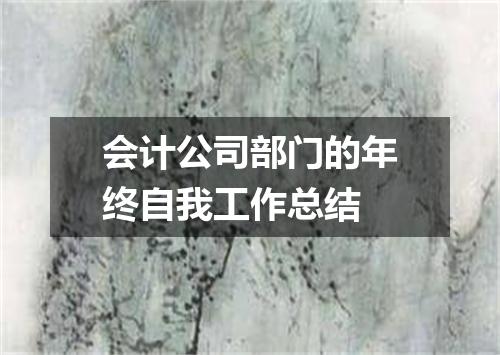 会计公司部门的年终自我工作总结