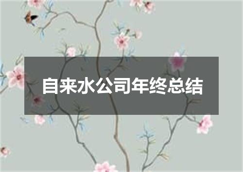 自来水公司年终总结