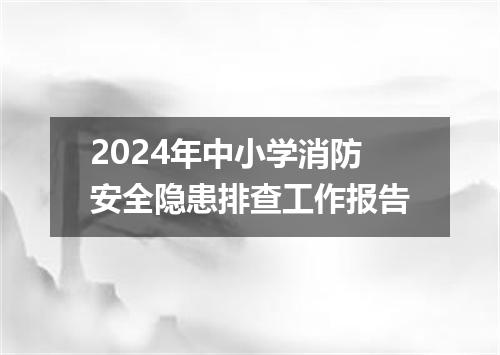 2024年中小学消防安全隐患排查工作报告