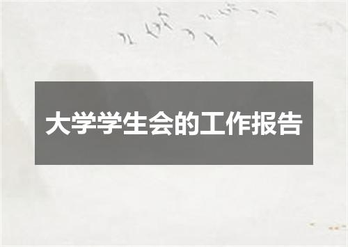 大学学生会的工作报告
