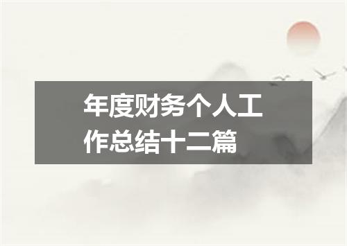 年度财务个人工作总结十二篇
