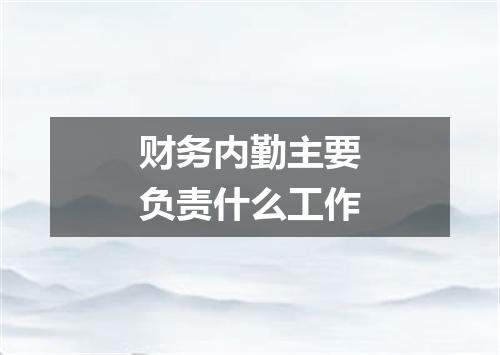 财务内勤主要负责什么工作