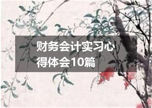 财务会计实习心得体会10篇