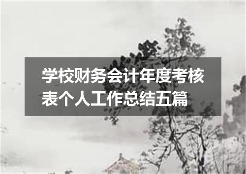 学校财务会计年度考核表个人工作总结五篇