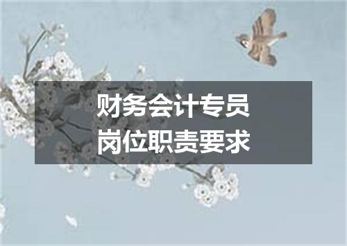 财务会计专员岗位职责要求