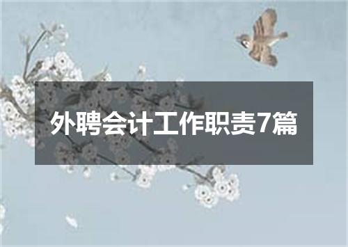 外聘会计工作职责7篇