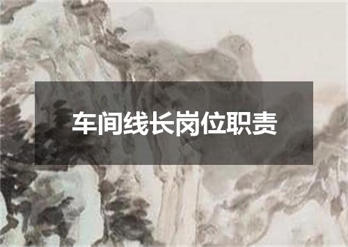 车间线长岗位职责
