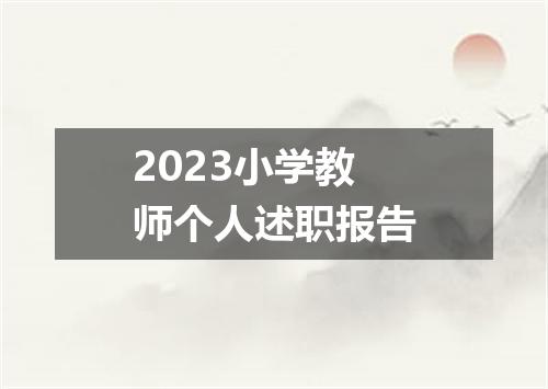 2023小学教师个人述职报告