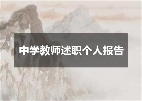 中学教师述职个人报告