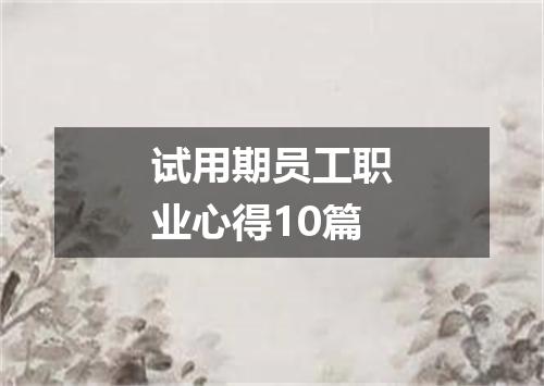 试用期员工职业心得10篇