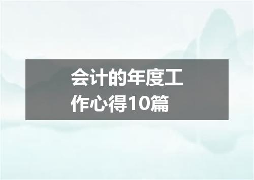 会计的年度工作心得10篇