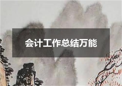 会计工作总结万能