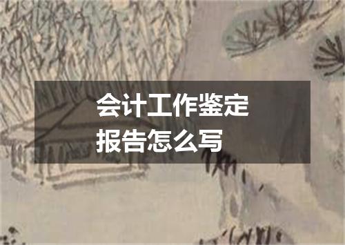 会计工作鉴定报告怎么写