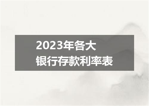 2023年各大银行存款利率表