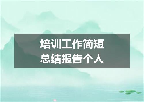 培训工作简短总结报告个人
