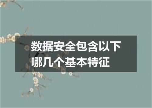 数据安全包含以下哪几个基本特征