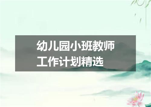 幼儿园小班教师工作计划精选