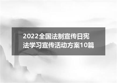 2022全国法制宣传日宪法学习宣传活动方案10篇