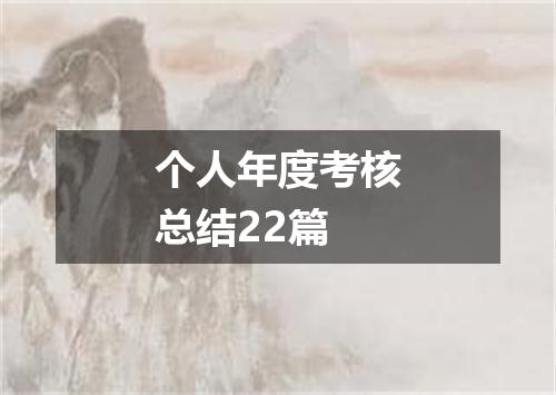 个人年度考核总结22篇