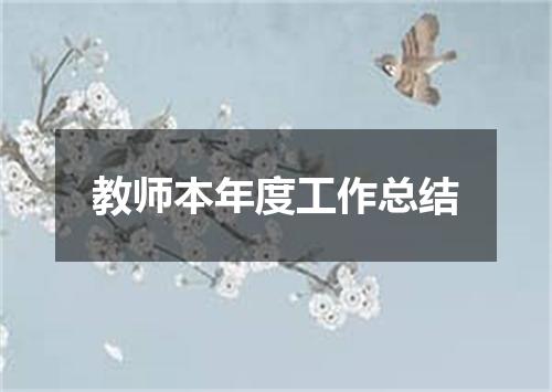 教师本年度工作总结