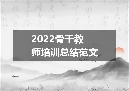 2022骨干教师培训总结范文