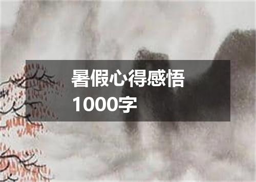 暑假心得感悟1000字