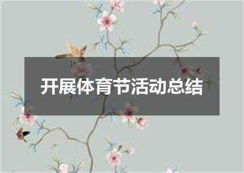 开展体育节活动总结