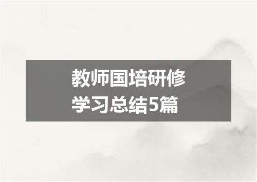 教师国培研修学习总结5篇