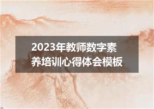 2023年教师数字素养培训心得体会模板