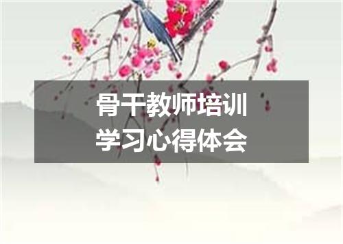 骨干教师培训学习心得体会