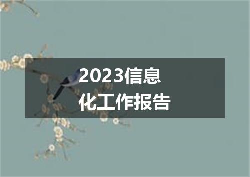 2023信息化工作报告