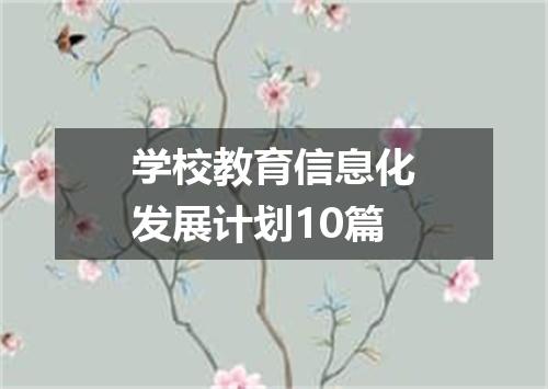 学校教育信息化发展计划10篇