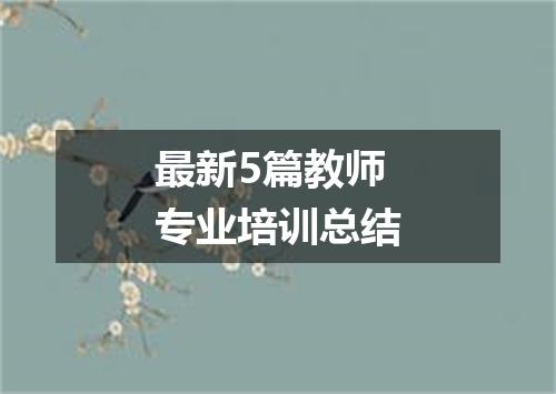 最新5篇教师专业培训总结