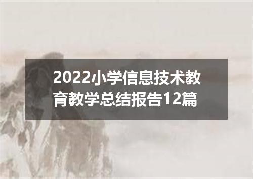 2022小学信息技术教育教学总结报告12篇