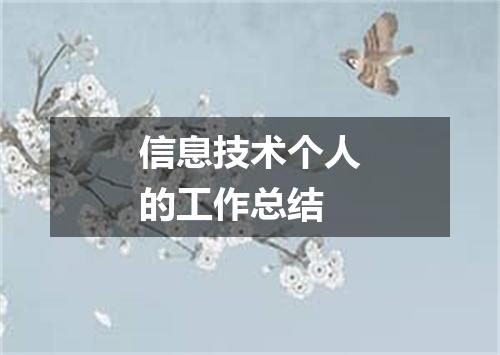 信息技术个人的工作总结